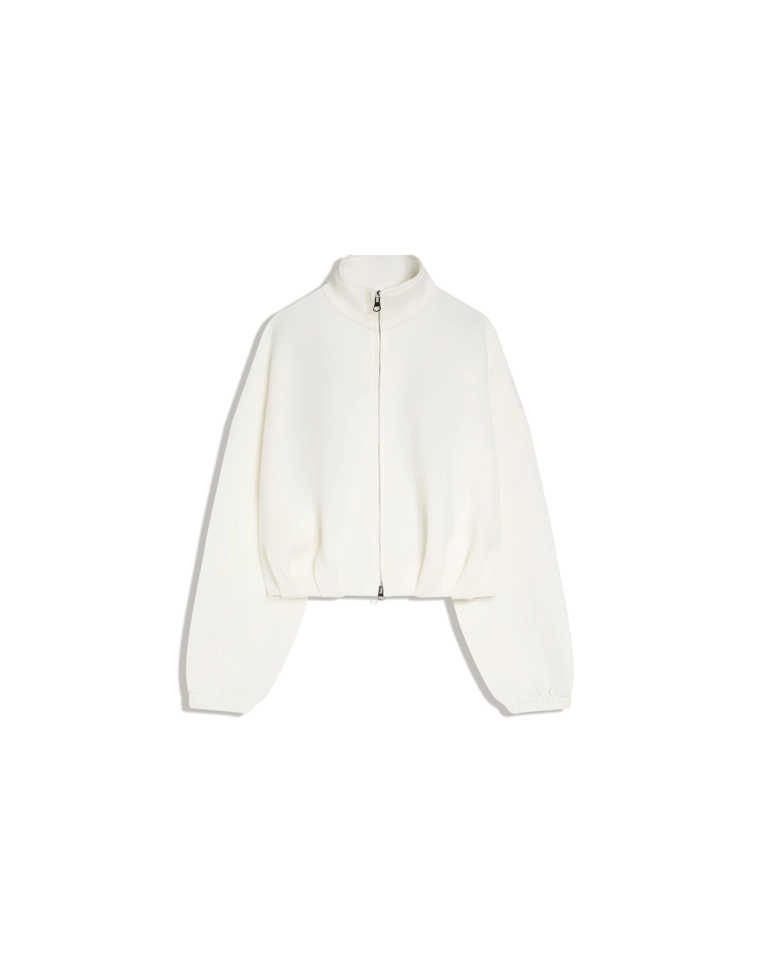 Balloon neoprene effect zip sweatshirt