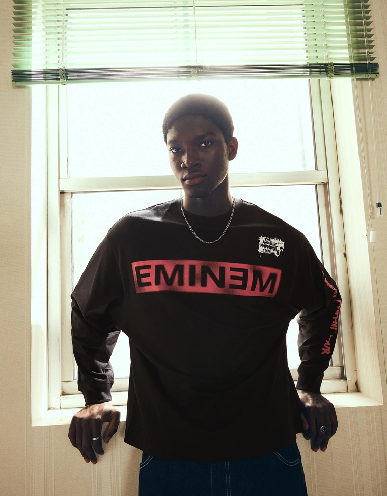 Футболка с длинными рукавами и принтом Eminem