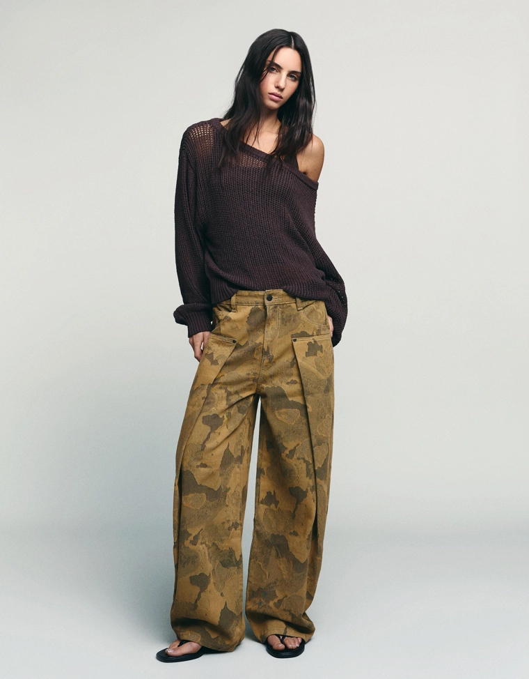 Брюки-бананы с принтом