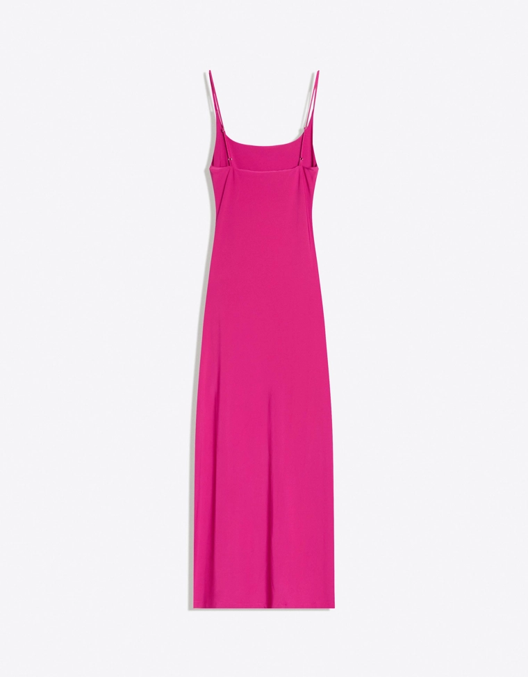Платье миди на бретелях со сборками