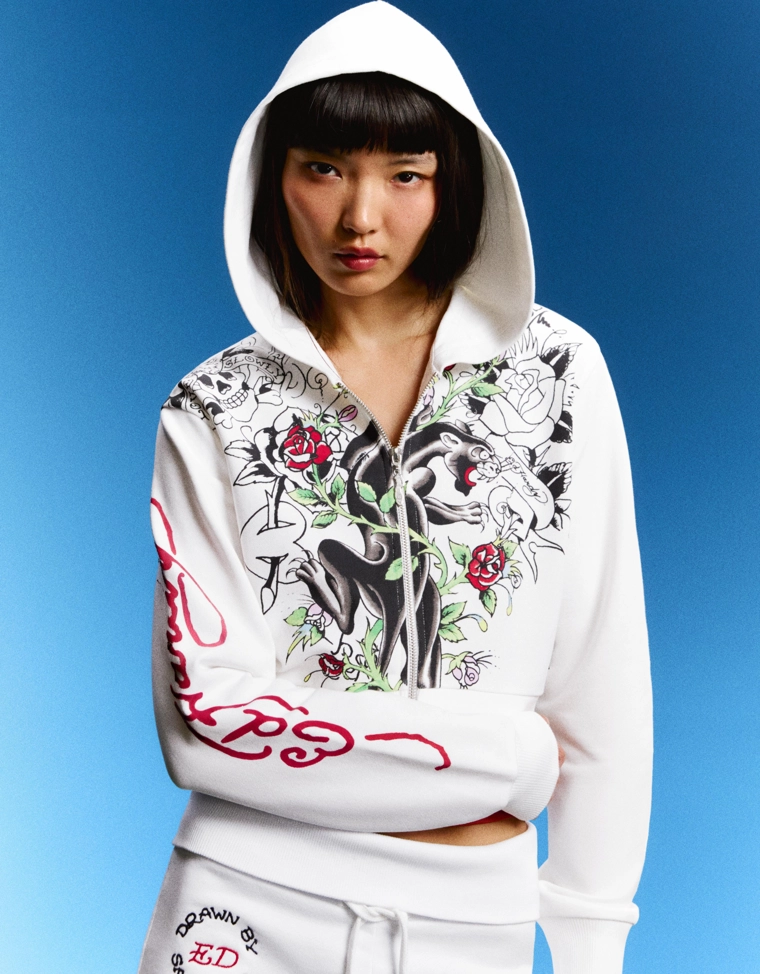 Худи с принтом ED HARDY X BERSHKA