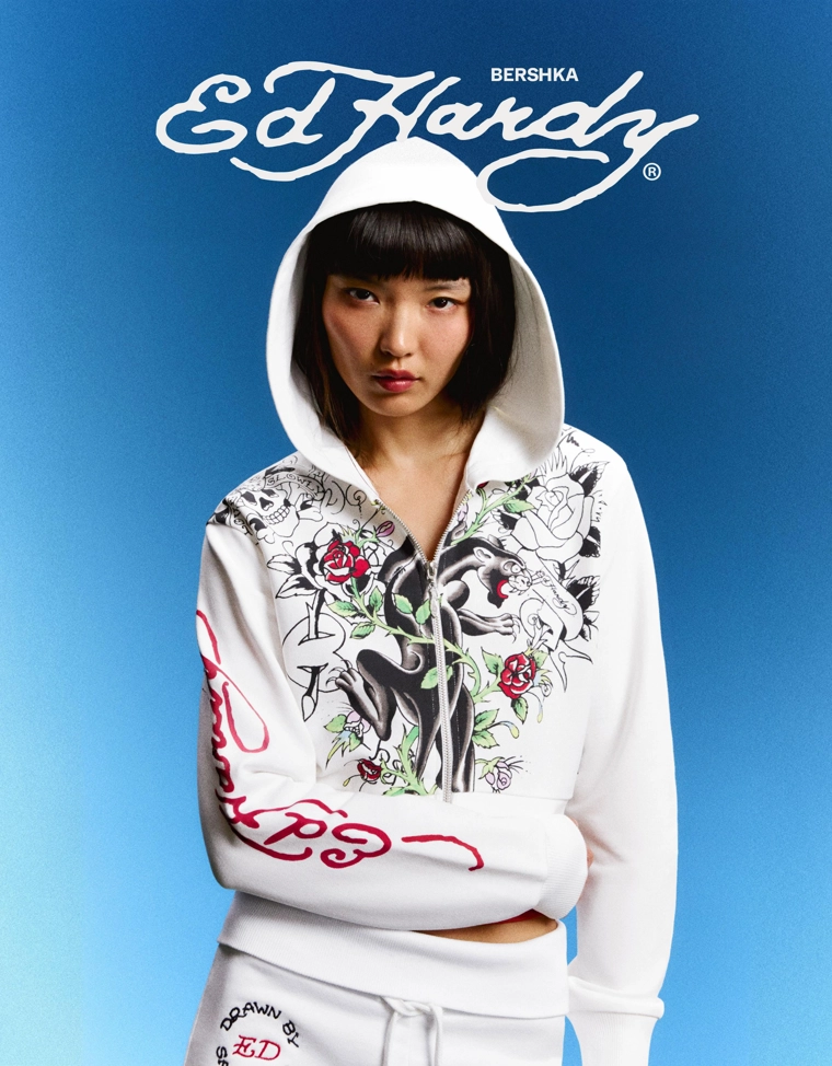 Худи с принтом ED HARDY X BERSHKA