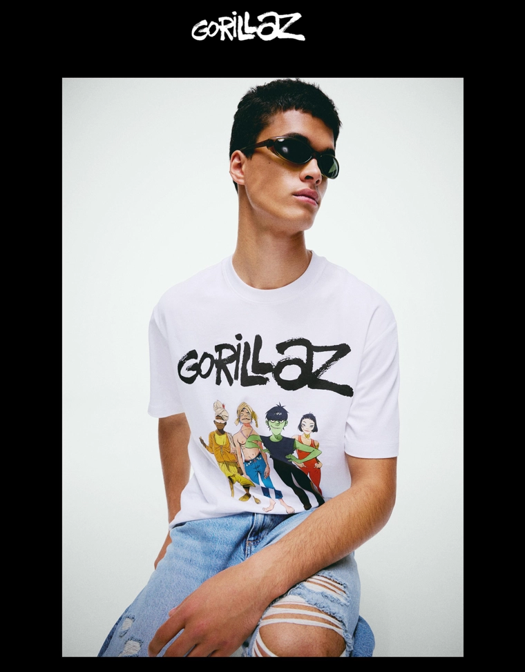 Футболка свободного кроя с принтом GORILLAZ