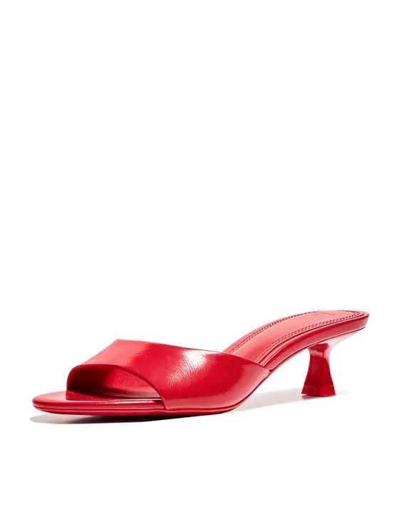 Босоножки-мюли на низком тонком каблуке