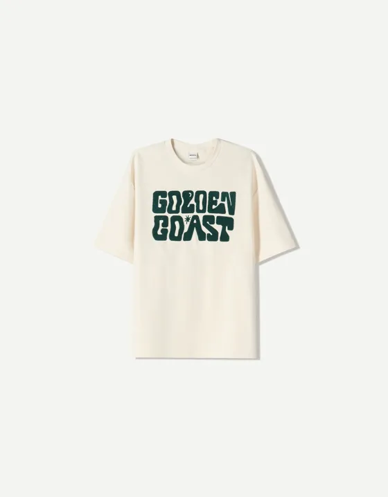 Футболка из мягкой ткани с короткими рукавами и принтом