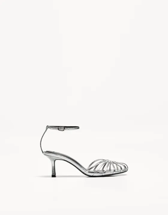 Сандалии с ремешками, на каблуке