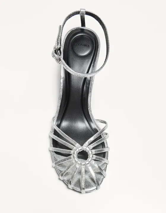 Сандалии с ремешками, на каблуке