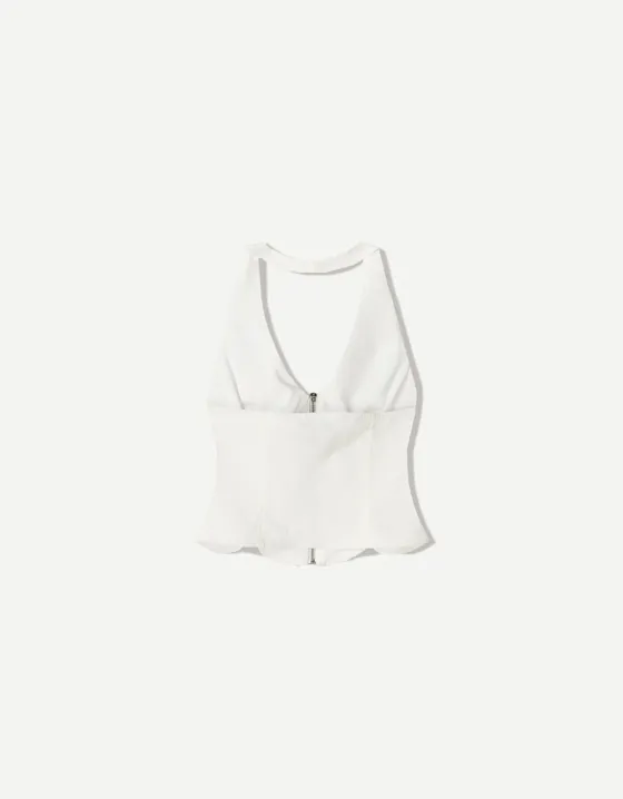 Топ из бенгалина с застежкой-молнией