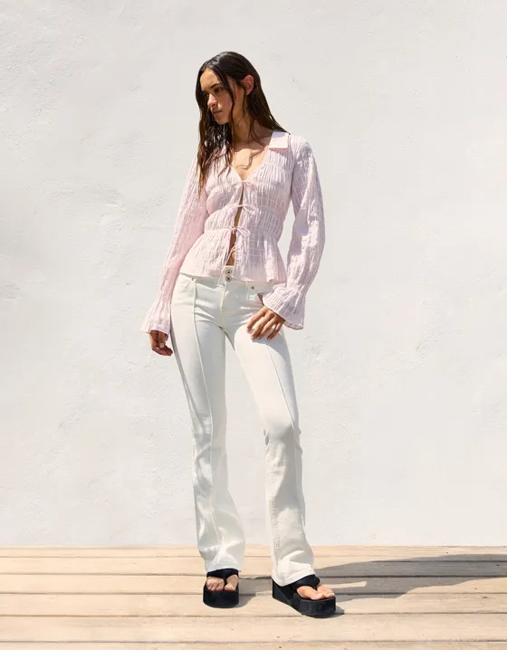 Рубашка в стиле рустик со сборками