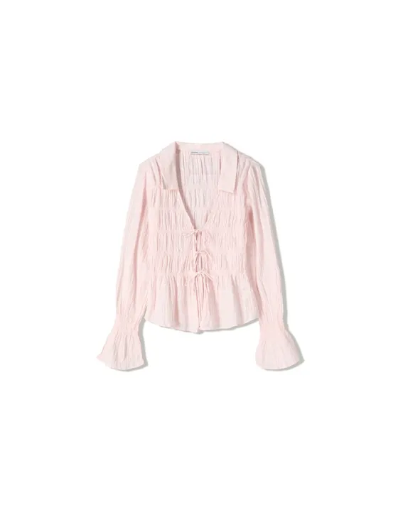 Рубашка в стиле рустик со сборками