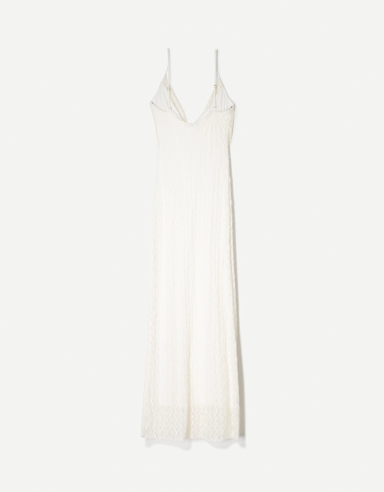 Платье миди с кружевом