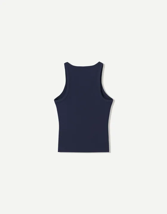 Топ из трикотажа в рубчик