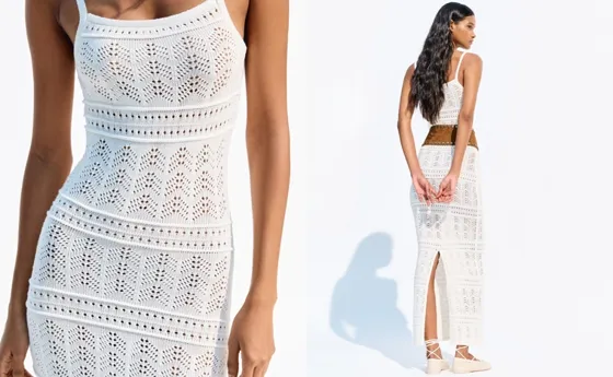 Ажурное платье миди в стиле рустик