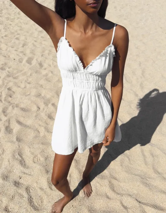 Мини-платье в стиле рустик с оборками