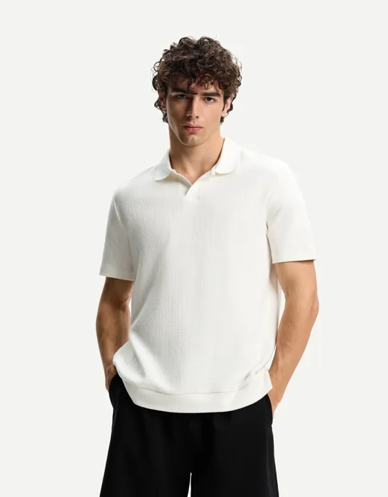 Поло из рельефной ткани