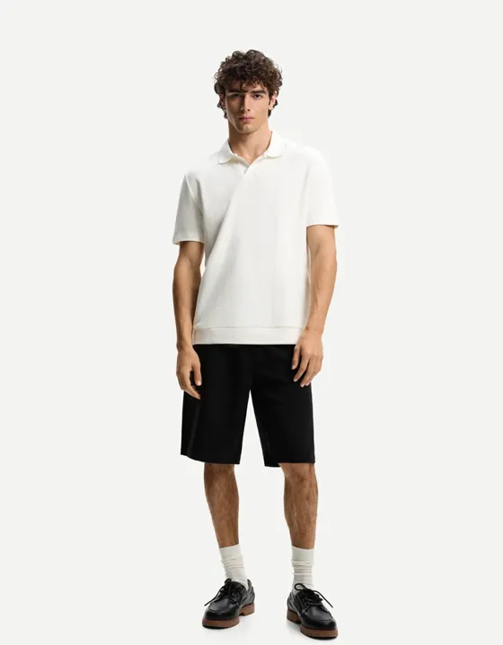 Поло из рельефной ткани