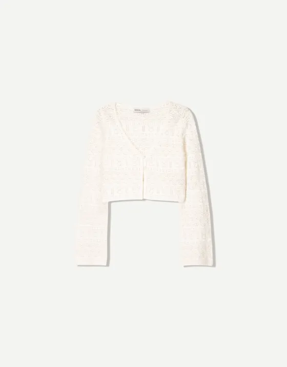 Кардиган в стиле рустик с пуговицами