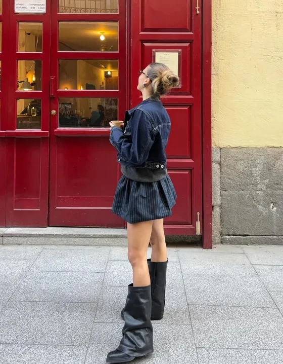 Укороченная джинсовая куртка