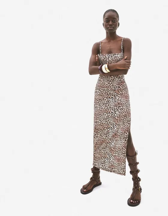 Платье миди на бретелях