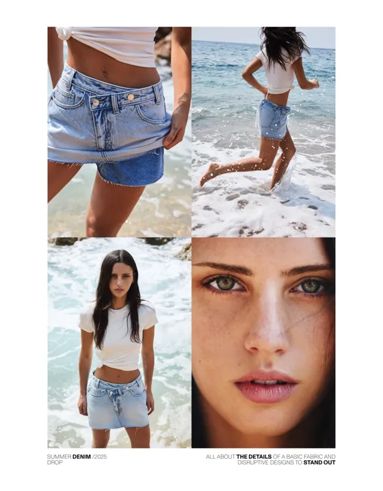 Джинсовая юбка-шорты мини