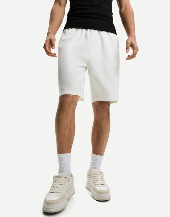 Шорты-джоггеры свободного кроя из смесового льна