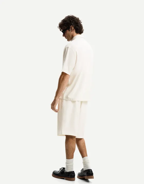 Шорты-джоггеры свободного кроя из смесового льна