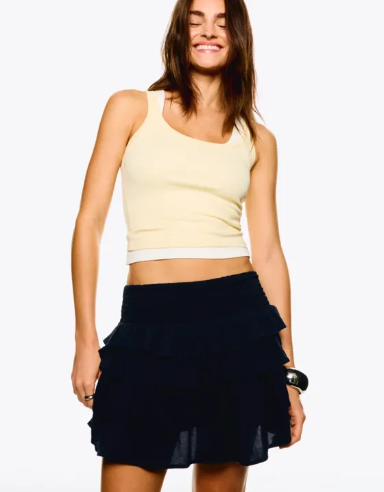 Мини-юбка с воланами