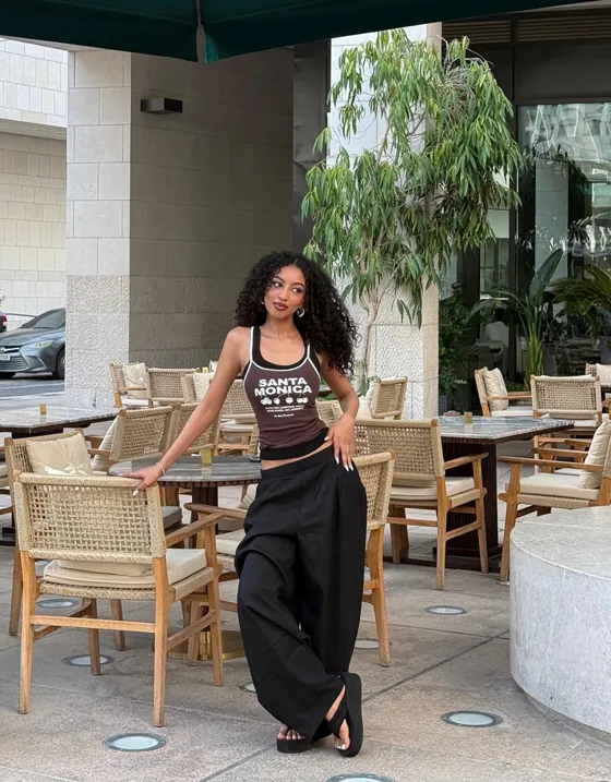 Брюки balloon из смесового льна с защипами