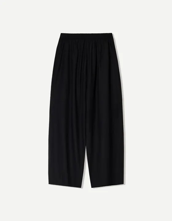 Брюки balloon из смесового льна с защипами