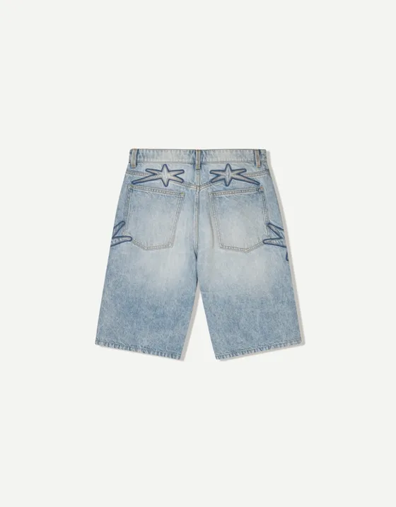 Джинсовые шорты с нашивками «Звезды»