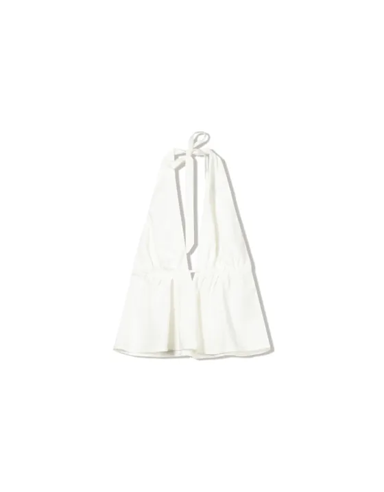 Топ из смесового льна с горловиной-халтер