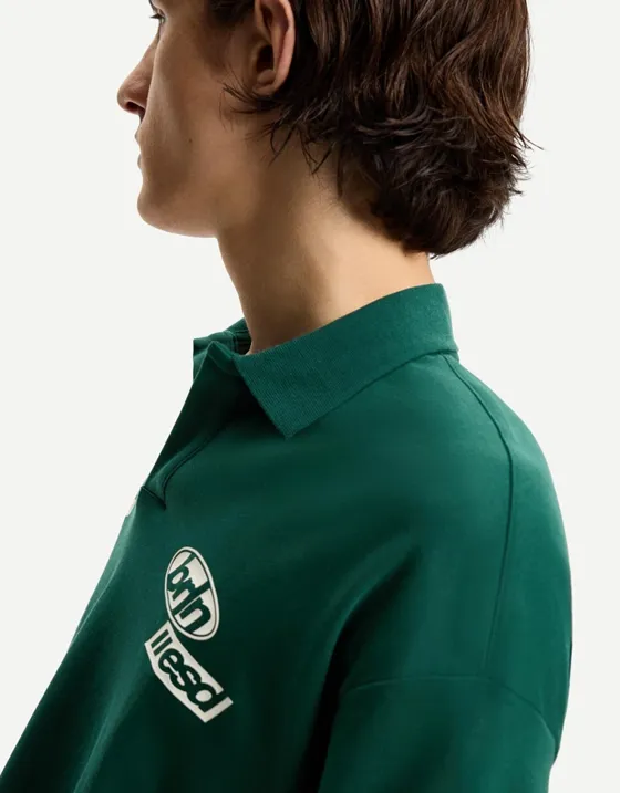 Поло оверсайз с короткими рукавами и принтом