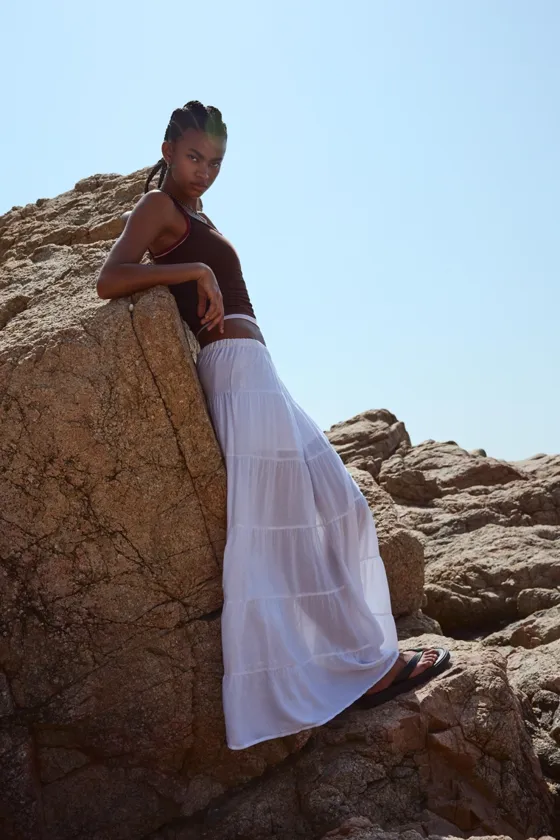 Юбка миди в стиле рустик