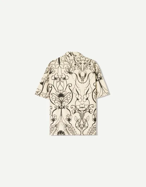 Рубашка из ткани с принтом с короткими рукавами