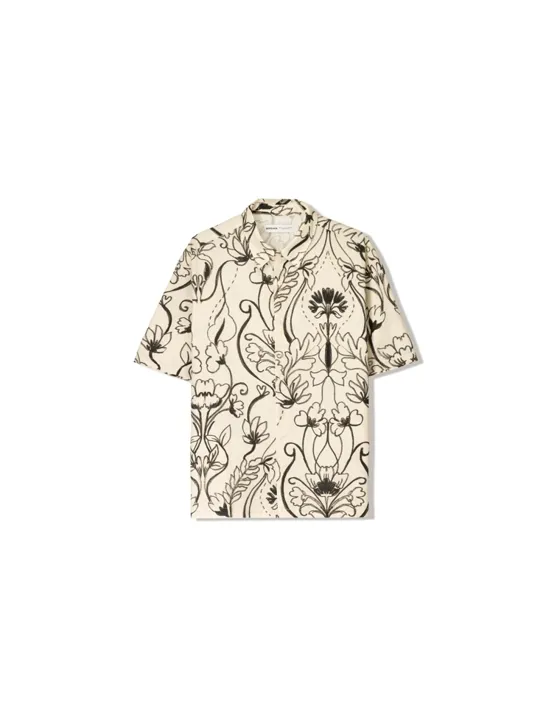Рубашка из ткани с принтом с короткими рукавами