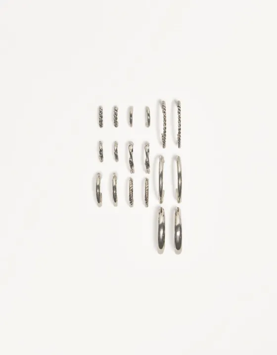 Набор из девяти пар серег-колец