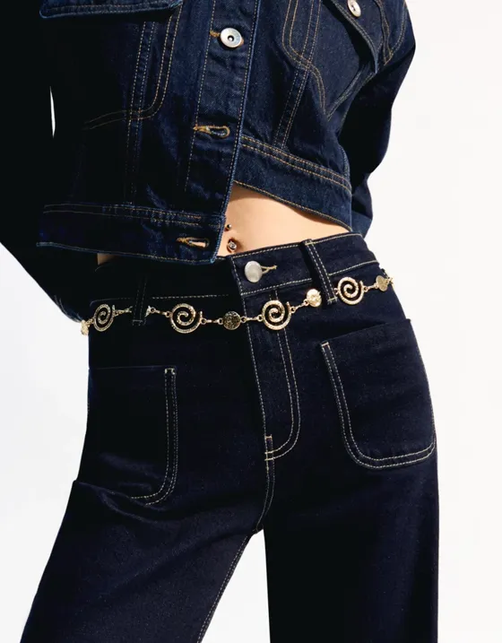 Ремень-цепочка с деталями «Спираль»