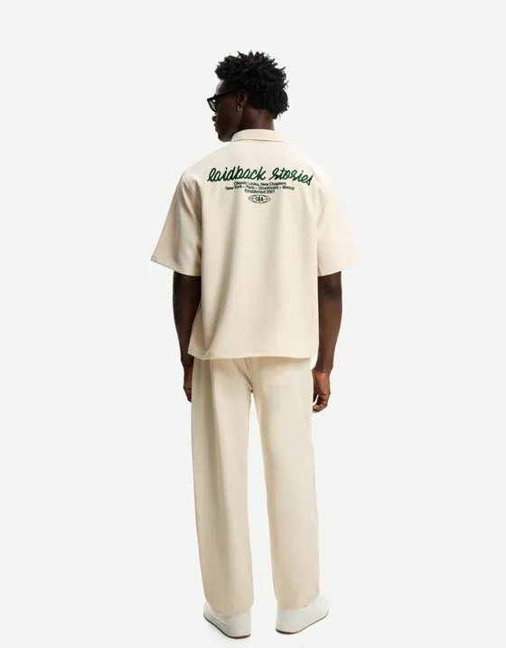 Рубашка геометрического кроя с вышивкой