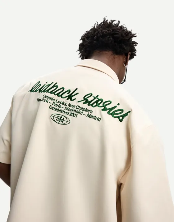 Рубашка геометрического кроя с вышивкой