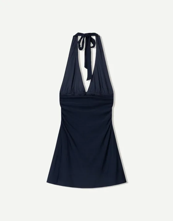 Платье мини с горловиной халтер