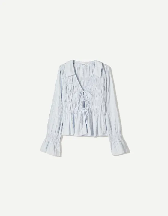 Рубашка в стиле рустик со сборками