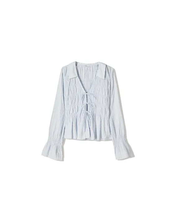 Рубашка в стиле рустик со сборками