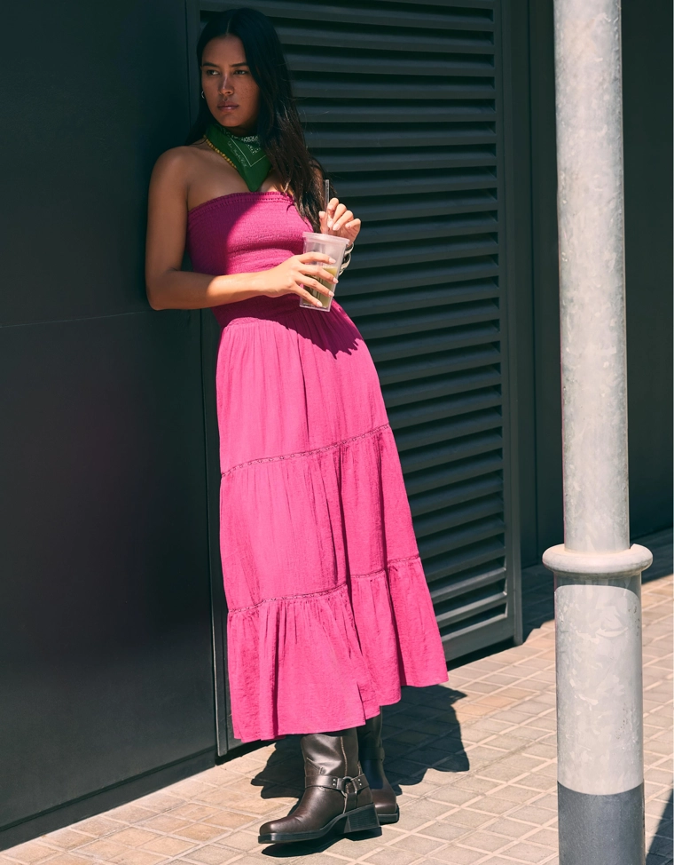 Платье миди свободного кроя бандо