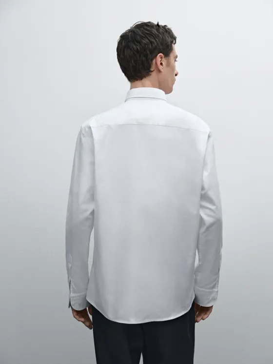 Рубашка slim fit из хлопка с текстурой