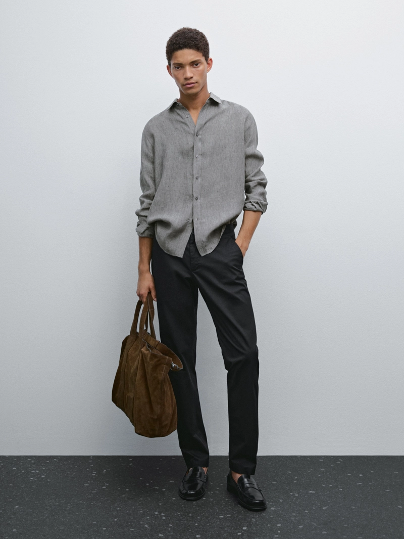 Брюки из смесового хлопка в обтягивающем крое