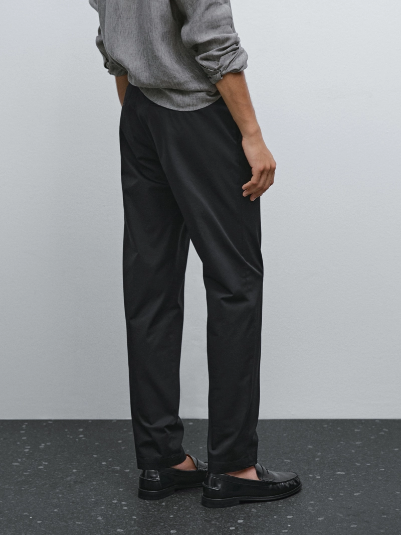 Брюки из смесового хлопка в обтягивающем крое