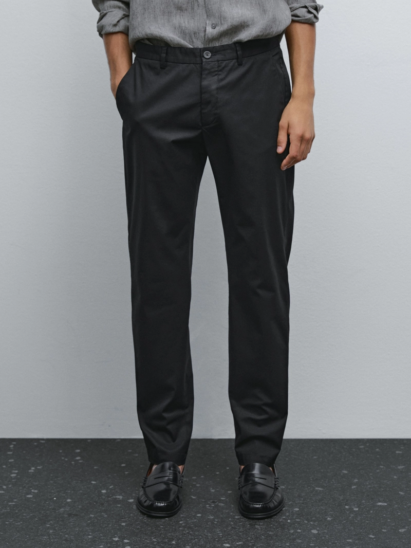 Брюки из смесового хлопка в обтягивающем крое