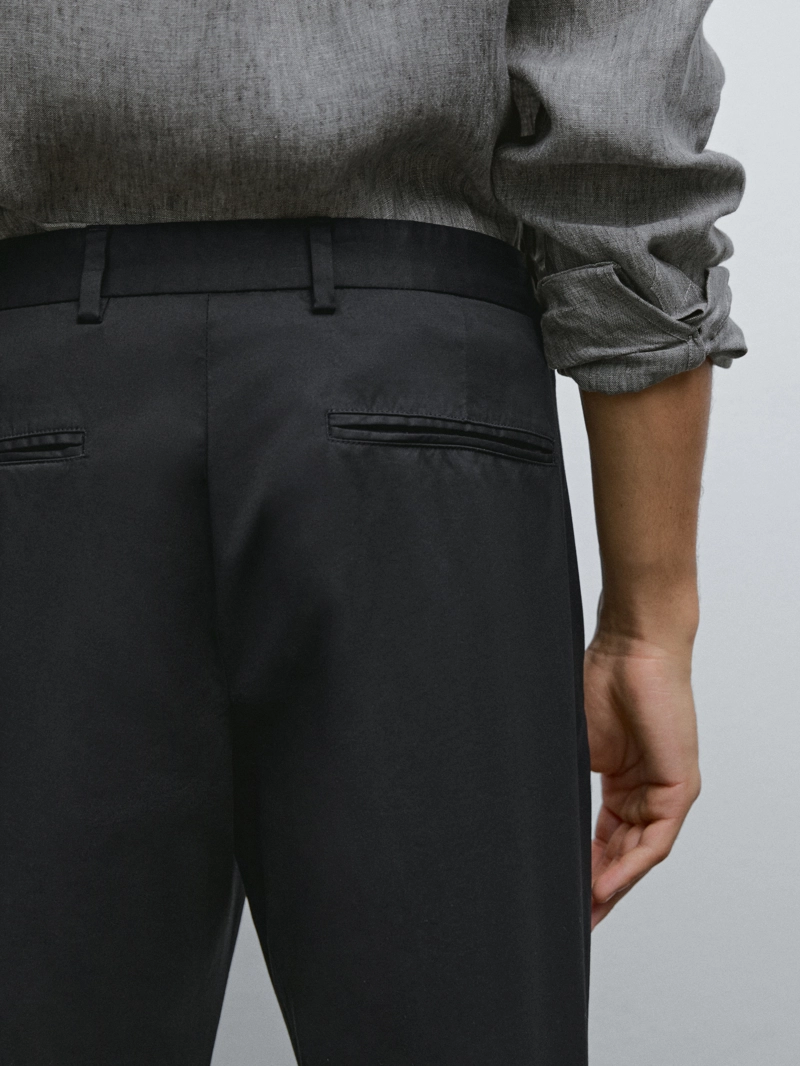 Брюки из смесового хлопка в обтягивающем крое