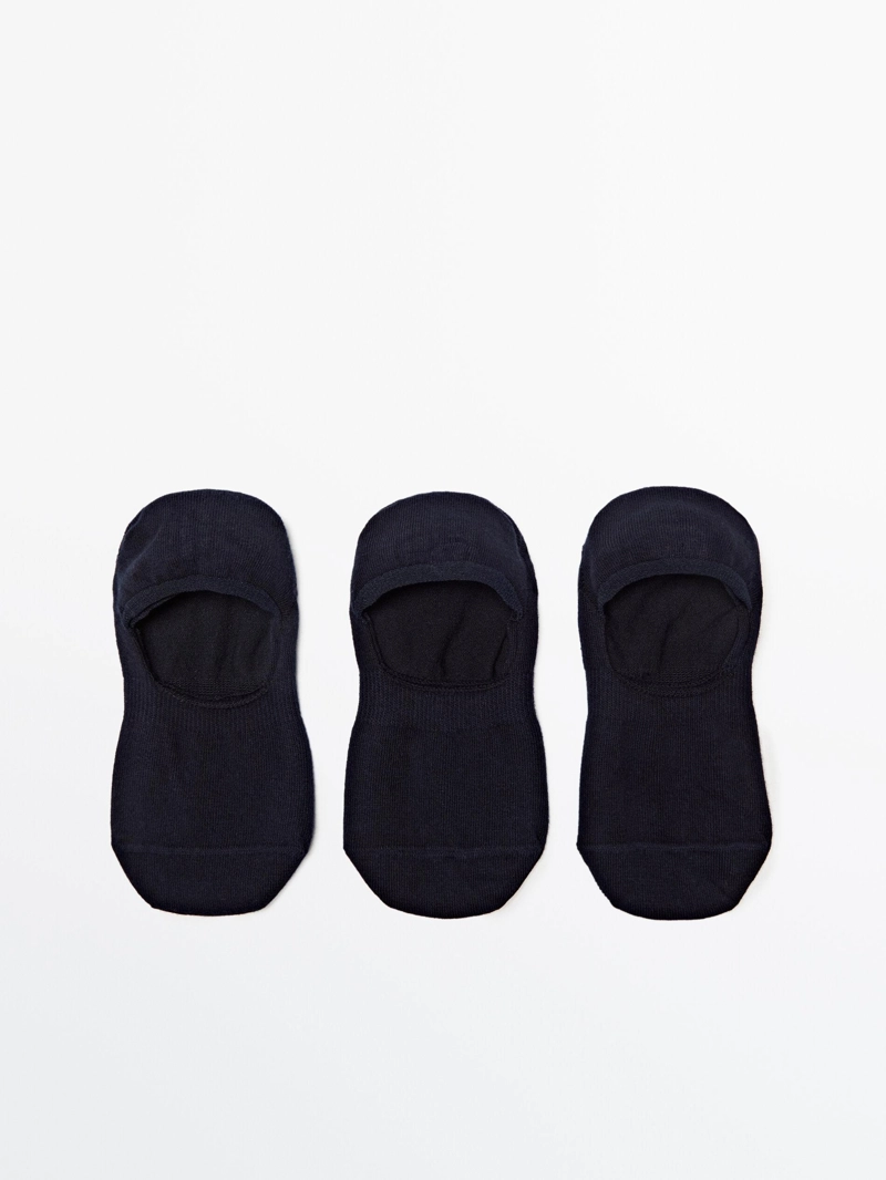 Набор из 3 пар невидимых носков из хлопкового микса
