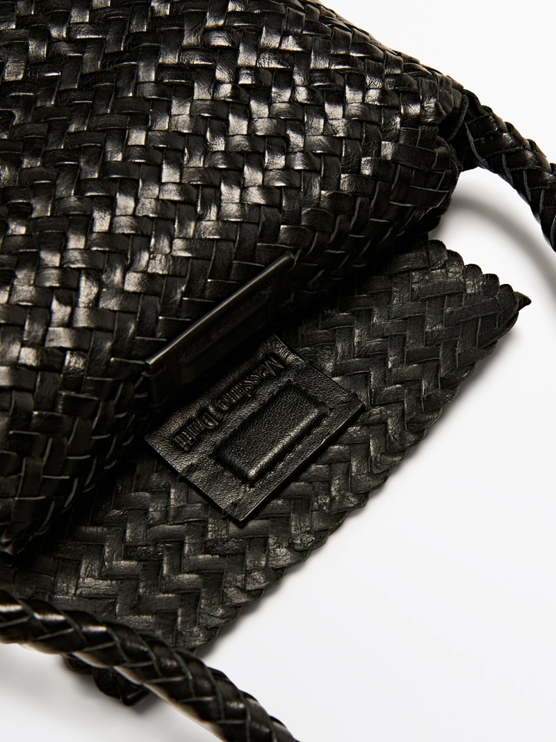 Сумка через плечо из плетеной напповой кожи